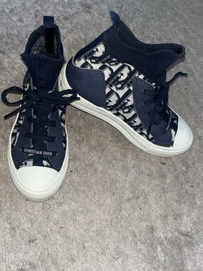 Dior Navy and White High-Top Sneakers